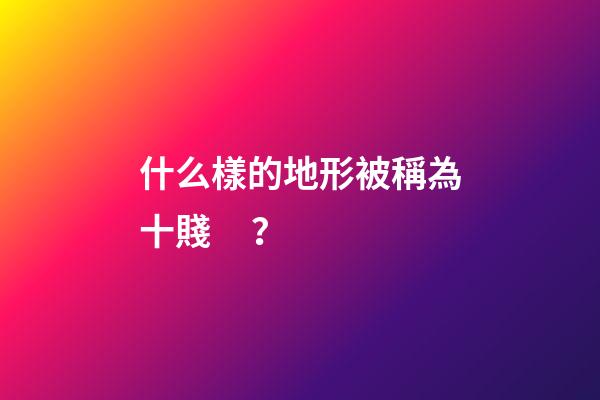 什么樣的地形被稱為十賤？